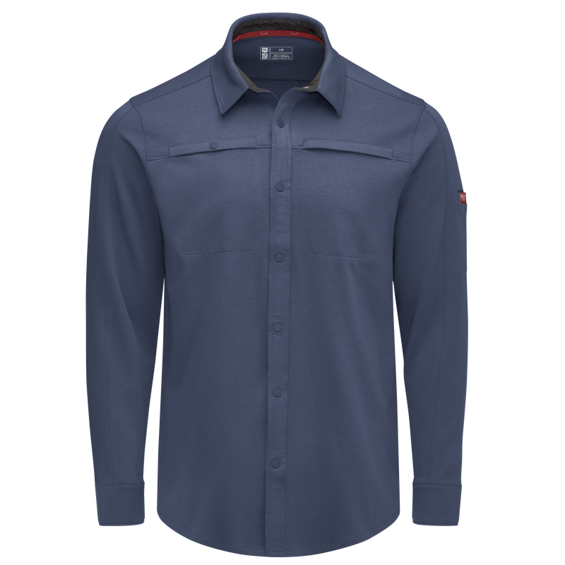 Men's Snap Front Jersey Long Sleeve Work Shirt image number 9
