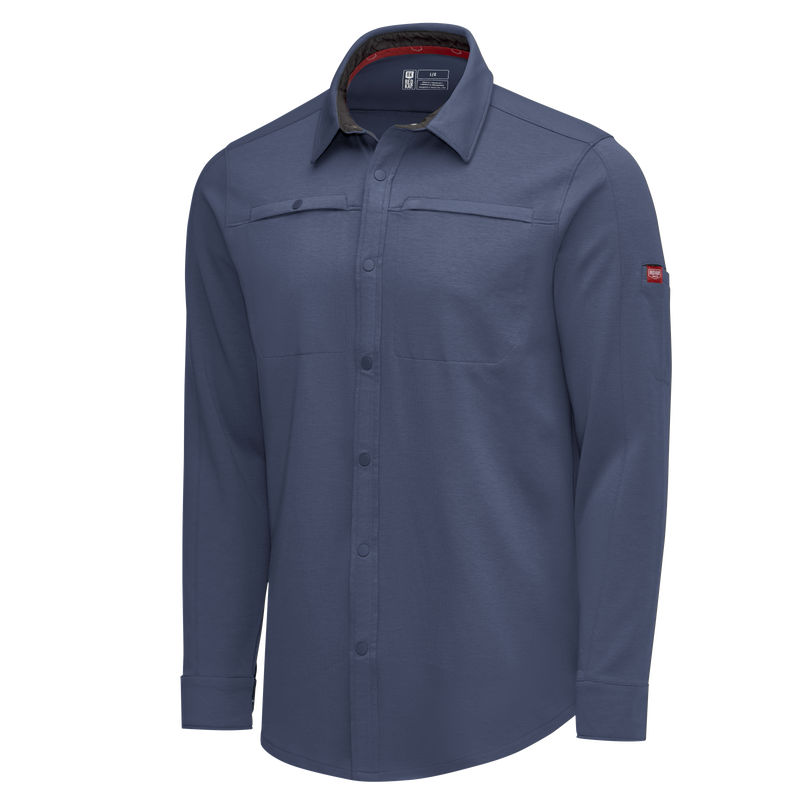 Men's Snap Front Jersey Long Sleeve Work Shirt image number 12