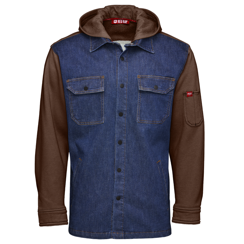 Men&rsquo;s Denim and Fleece Hooded Shirt Jacket image number 5