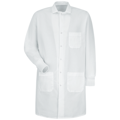 Unisex Specialized Cuffed Lab Coat with Exterior Pocket