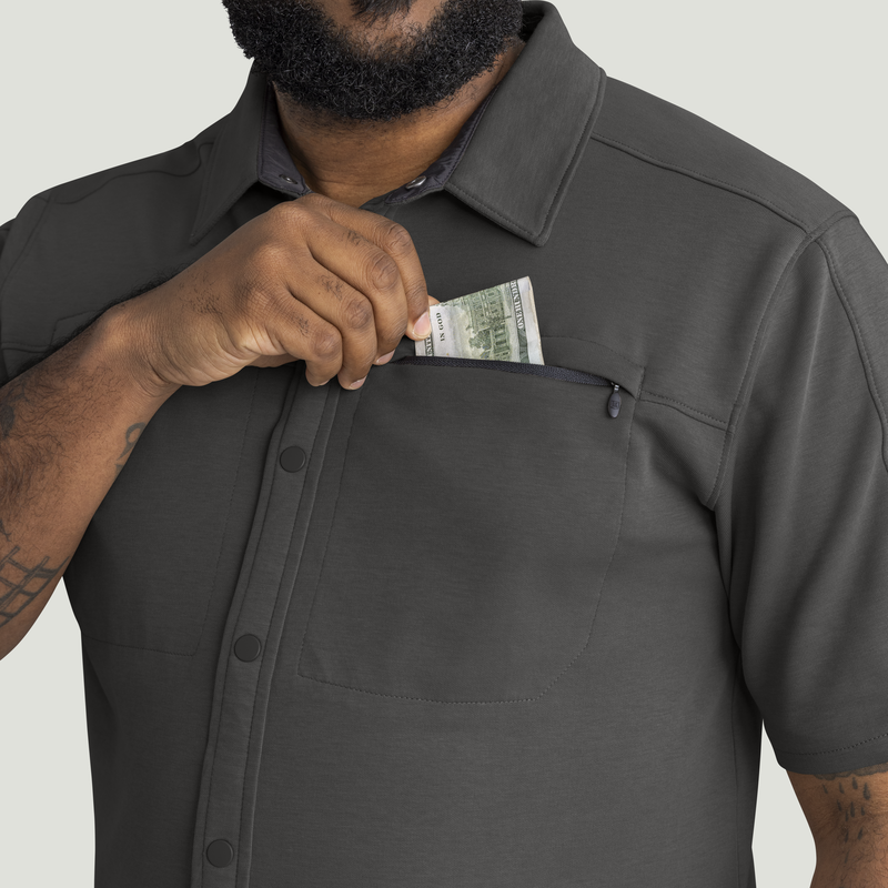 Men's Snap Front Jersey Short Sleeve Work Shirt image number 14