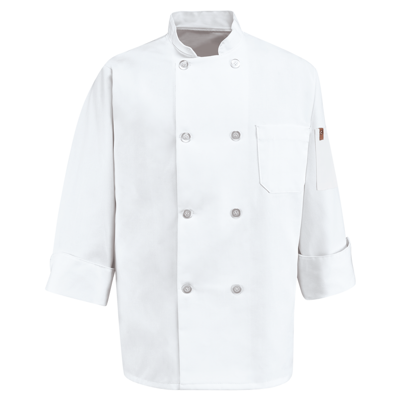 Eight Pearl Button Chef Coat with Thermometer Pocket image number 1
