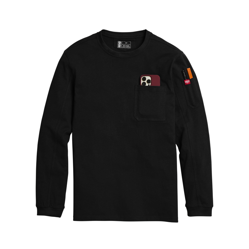 Men's Heavyweight Long Sleeve Cotton Pocket T-Shirt image number 16
