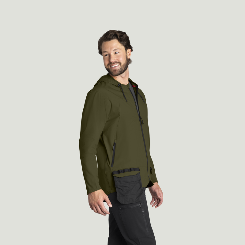 Men&rsquo;s Performance Hooded Windbreaker Jacket with ToolShift Pocket image number 4