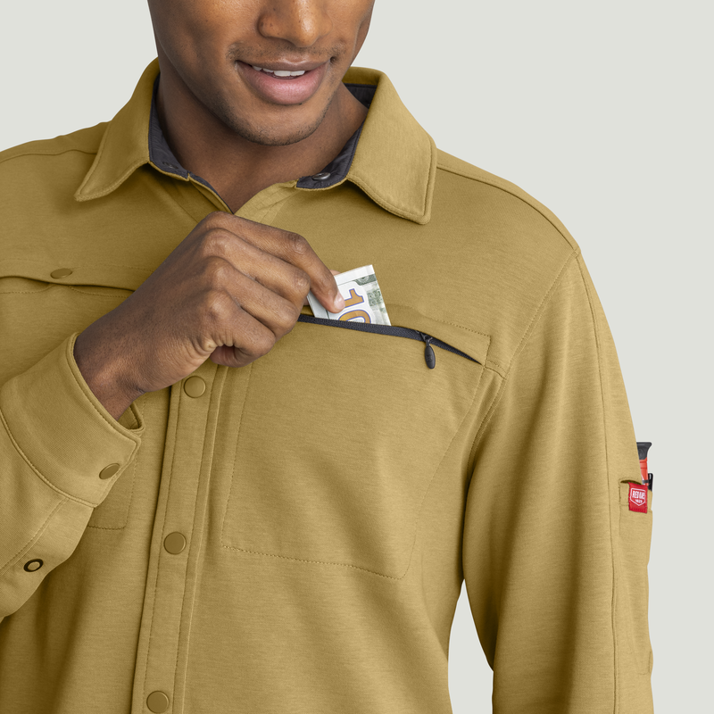 Men's Snap Front Jersey Long Sleeve Work Shirt image number 16