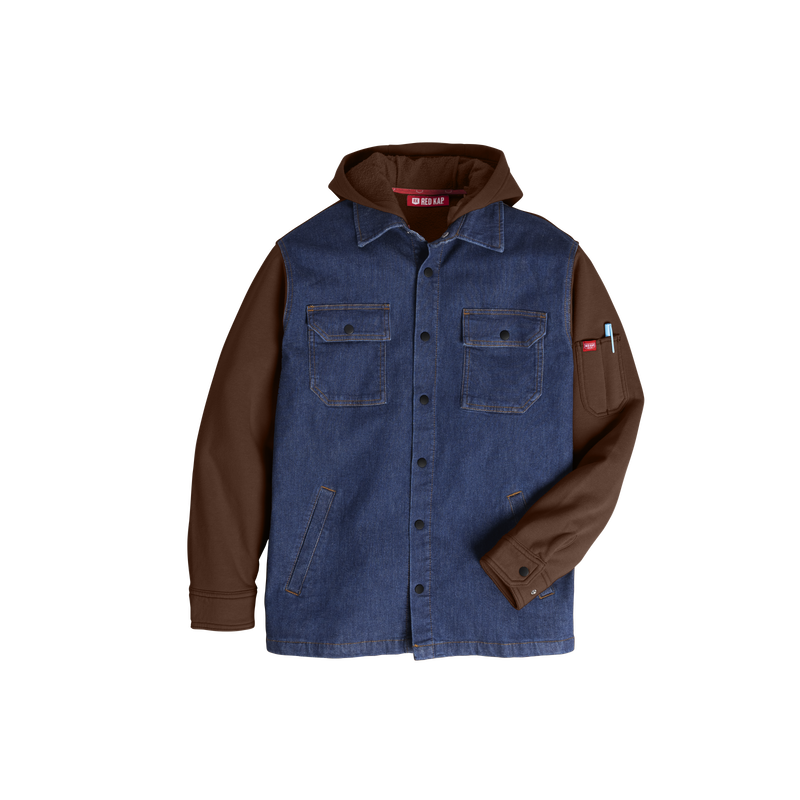 Men&rsquo;s Denim and Fleece Hooded Shirt Jacket image number 15