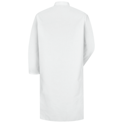 Gripper-Front Spun Polyester Butcher Coat with Interior Pocket