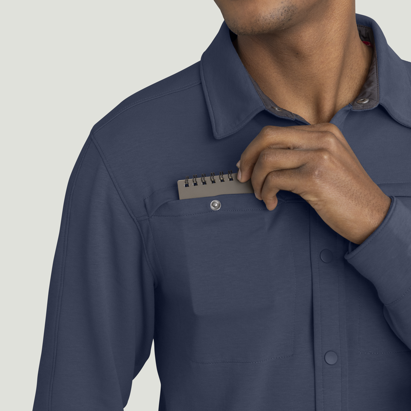 Men's Snap Front Jersey Long Sleeve Work Shirt image number 16