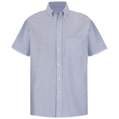 Men's Short Sleeve Striped Executive Oxford Dress Shirt