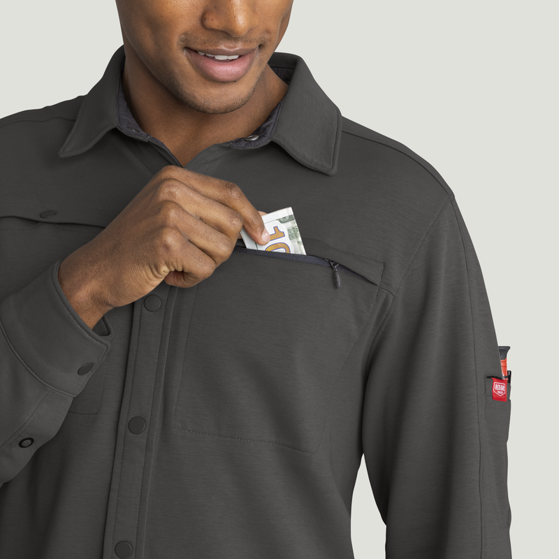 Men's Snap Front Jersey Long Sleeve Work Shirt image number 17