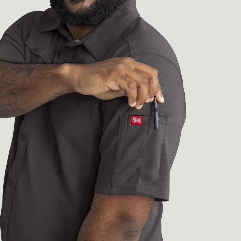 Men's Snap Front Jersey Short Sleeve Work Shirt image number 16