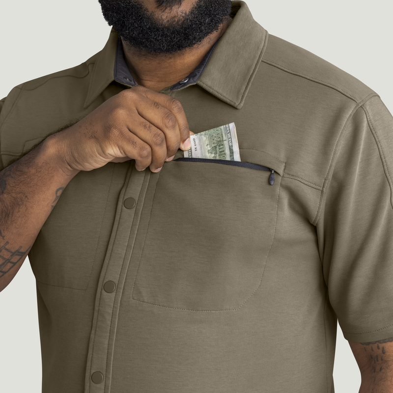 Men's Snap Front Jersey Short Sleeve Work Shirt image number 15