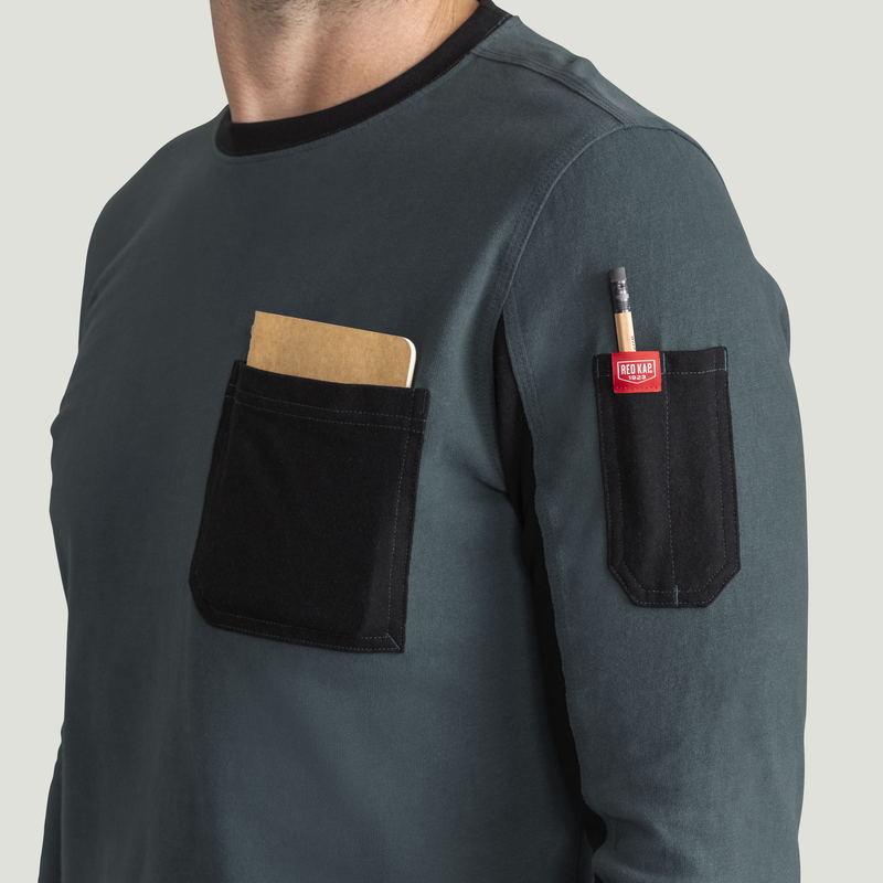 Men's Heavyweight Long Sleeve Cotton Pocket T-Shirt image number 14