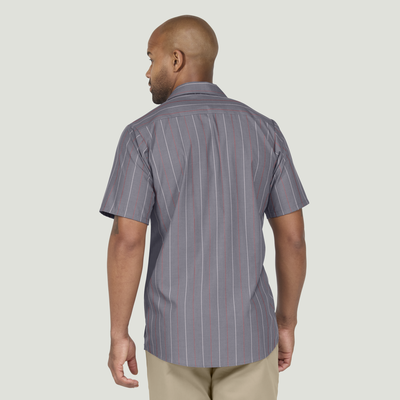 Men's Short Sleeve Industrial Stripe Work Shirt