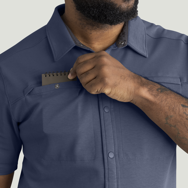 Men's Snap Front Jersey Short Sleeve Work Shirt image number 15