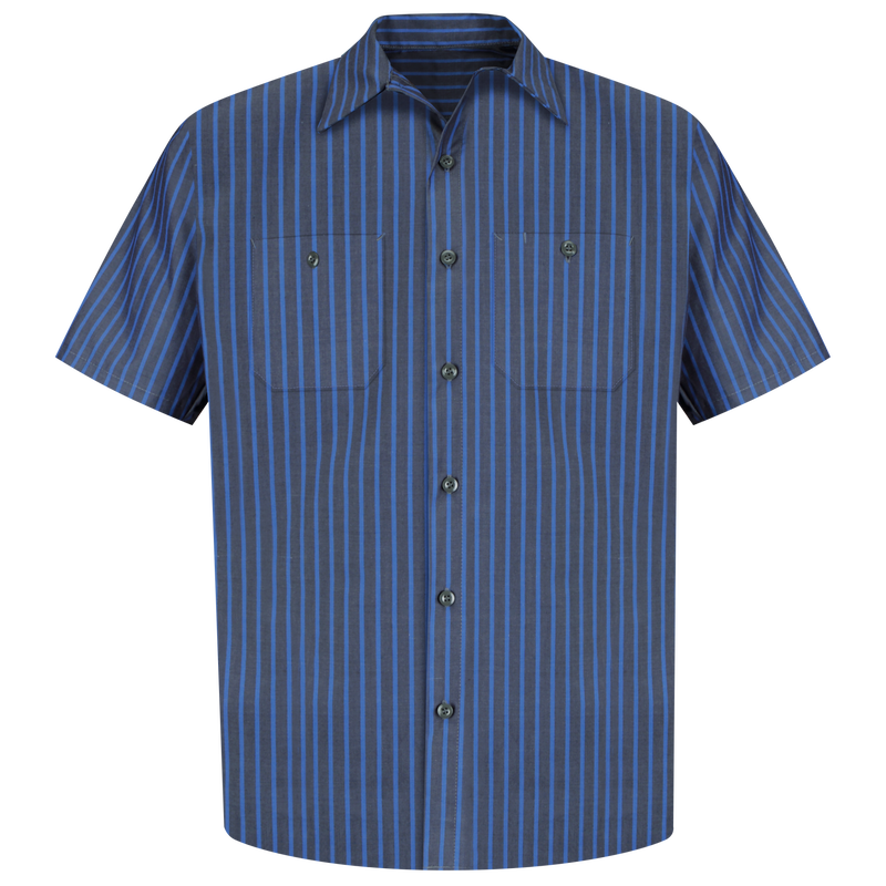 Men's Short Sleeve Industrial Stripe Work Shirt image number 1