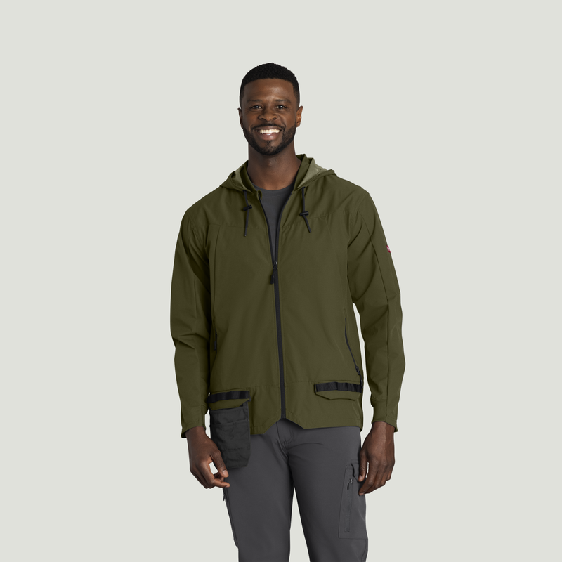Men&rsquo;s Performance Hooded Windbreaker Jacket with ToolShift Pocket image number 1