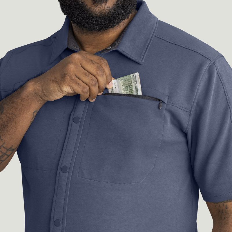 Men's Snap Front Jersey Short Sleeve Work Shirt image number 16