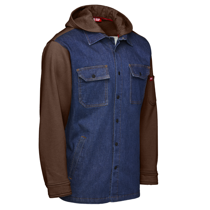 Men&rsquo;s Denim and Fleece Hooded Shirt Jacket image number 8