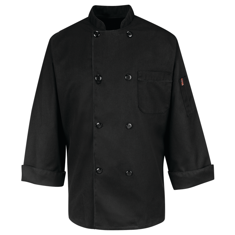 Eight Pearl Button&nbsp;Black Chef Coat image number 1