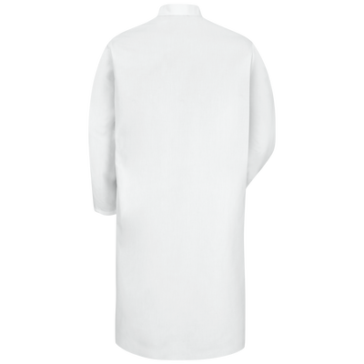 Gripper-Front Spun Polyester Butcher Coat with Exterior Pocket