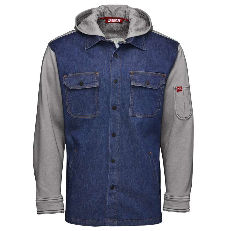 Men&rsquo;s Denim and Fleece Hooded Shirt Jacket image number 5