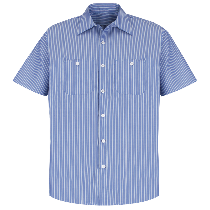 Men's Short Sleeve Striped Work Shirt image number 1