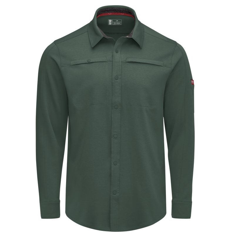 Men's Snap Front Jersey Long Sleeve Work Shirt image number 9
