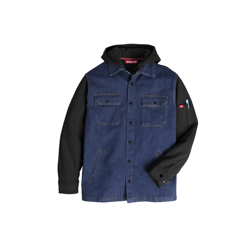 Men&rsquo;s Denim and Fleece Hooded Shirt Jacket image number 15