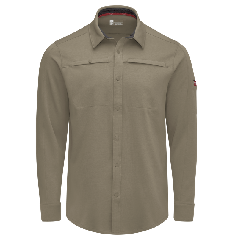 Men's Snap Front Jersey Long Sleeve Work Shirt image number 9