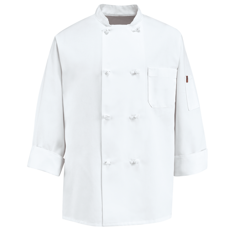 Eight Knot Button Chef Coat with Thermometer Pocket image number 1