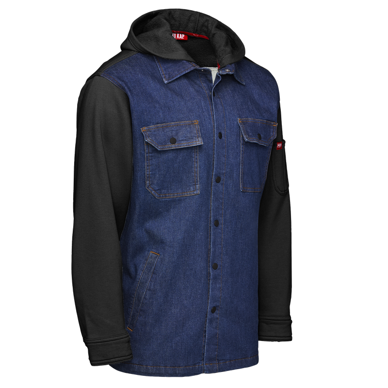 Men&rsquo;s Denim and Fleece Hooded Shirt Jacket image number 8