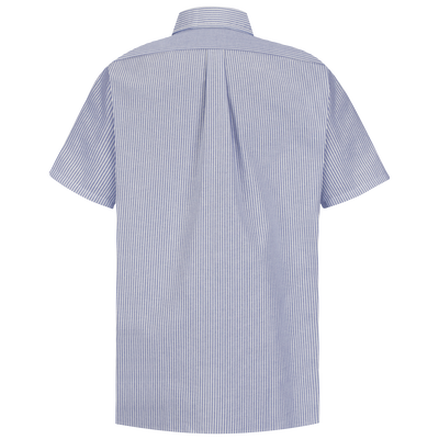 Men's Short Sleeve Striped Executive Oxford Dress Shirt