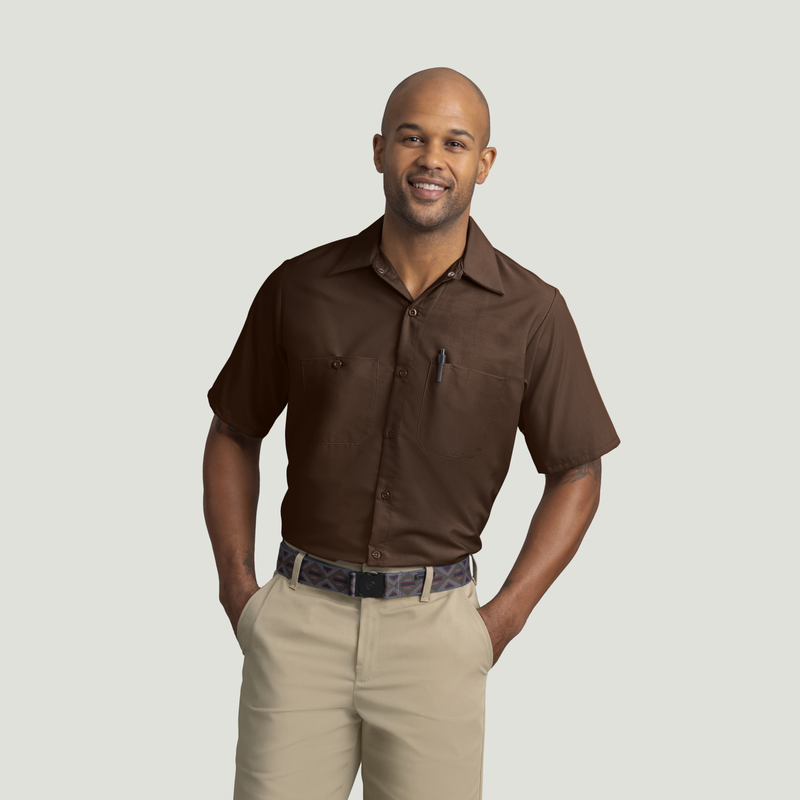 Men's Short Sleeve Industrial Work Shirt image number 1
