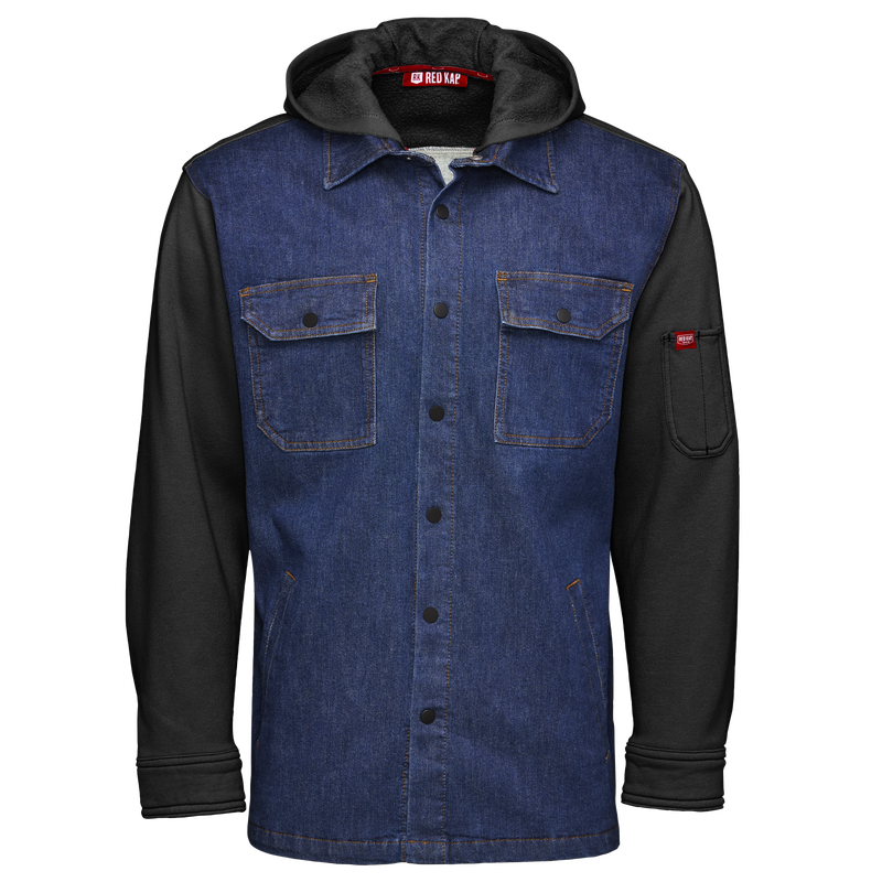 Men&rsquo;s Denim and Fleece Hooded Shirt Jacket image number 5