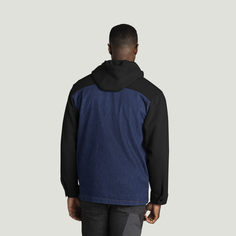 Men&rsquo;s Denim and Fleece Hooded Shirt Jacket image number 2