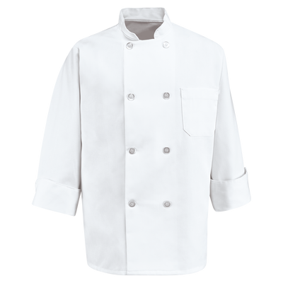 Eight Pearl Button Chef Coat