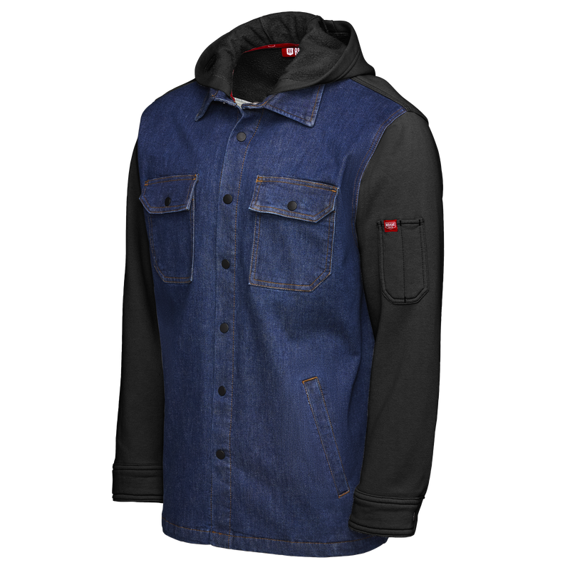 Men&rsquo;s Denim and Fleece Hooded Shirt Jacket image number 7