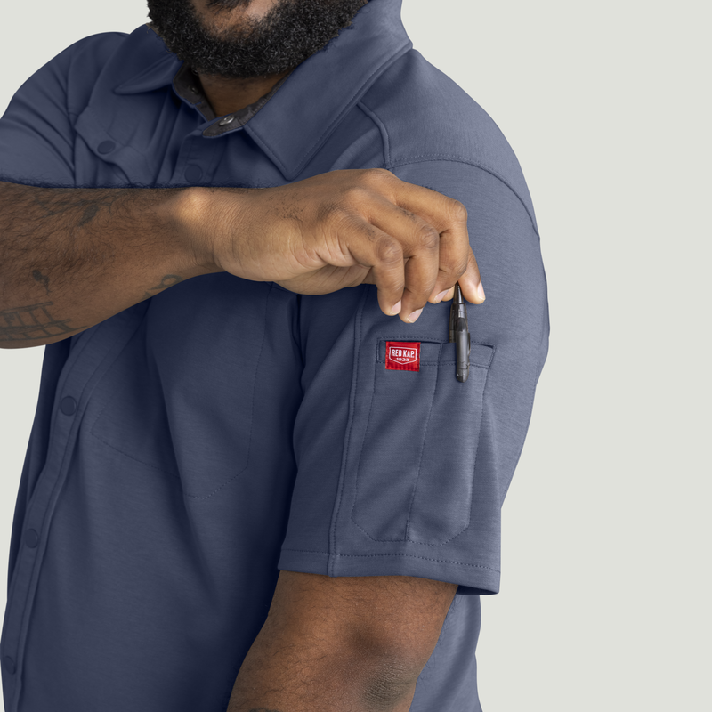 Men's Snap Front Jersey Short Sleeve Work Shirt image number 14