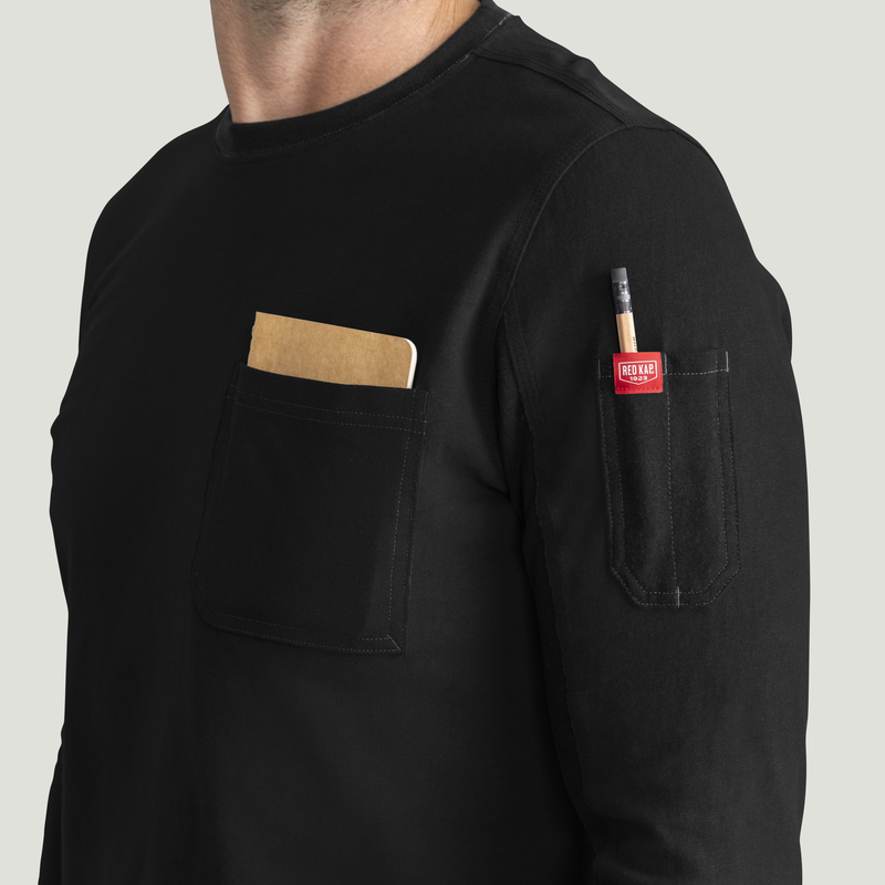 Men's Heavyweight Long Sleeve Cotton Pocket T-Shirt image number 15