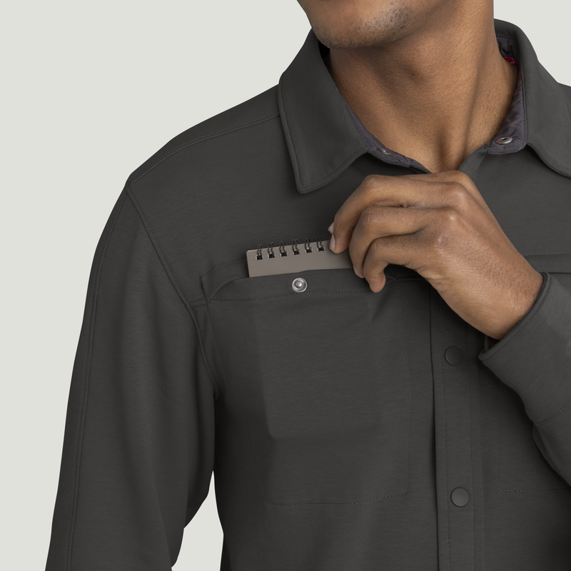 Men's Snap Front Jersey Long Sleeve Work Shirt image number 15