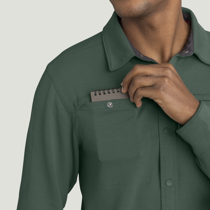 Men's Snap Front Jersey Long Sleeve Work Shirt image number 16
