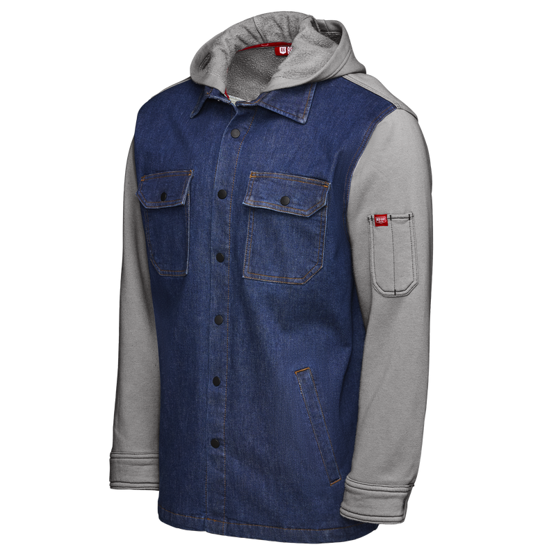 Men&rsquo;s Denim and Fleece Hooded Shirt Jacket image number 7