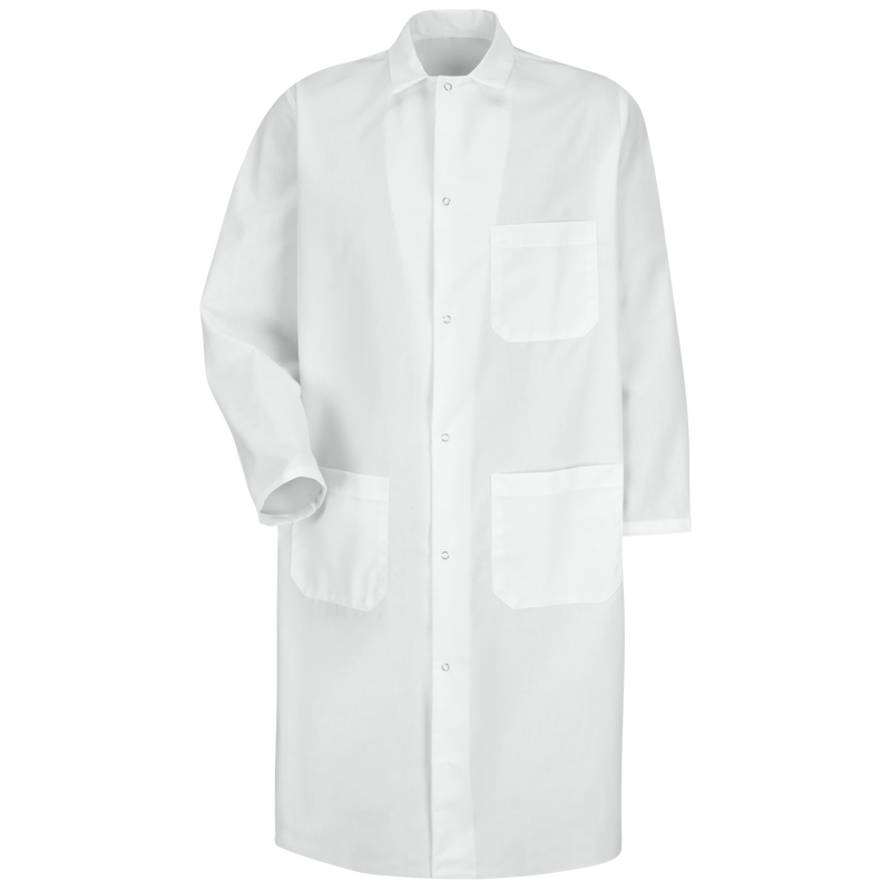 Gripper-Front Spun Polyester Butcher Coat with Exterior Pocket image number 1