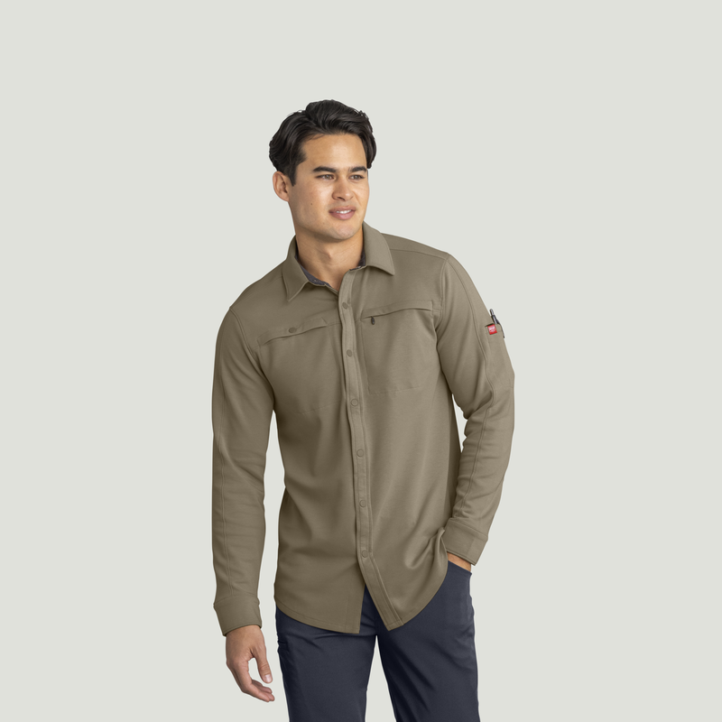 Men's Snap Front Jersey Long Sleeve Work Shirt image number 1