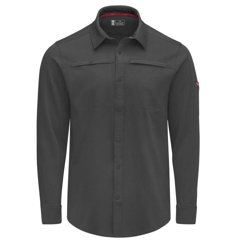 Men's Snap Front Jersey Long Sleeve Work Shirt image number 9