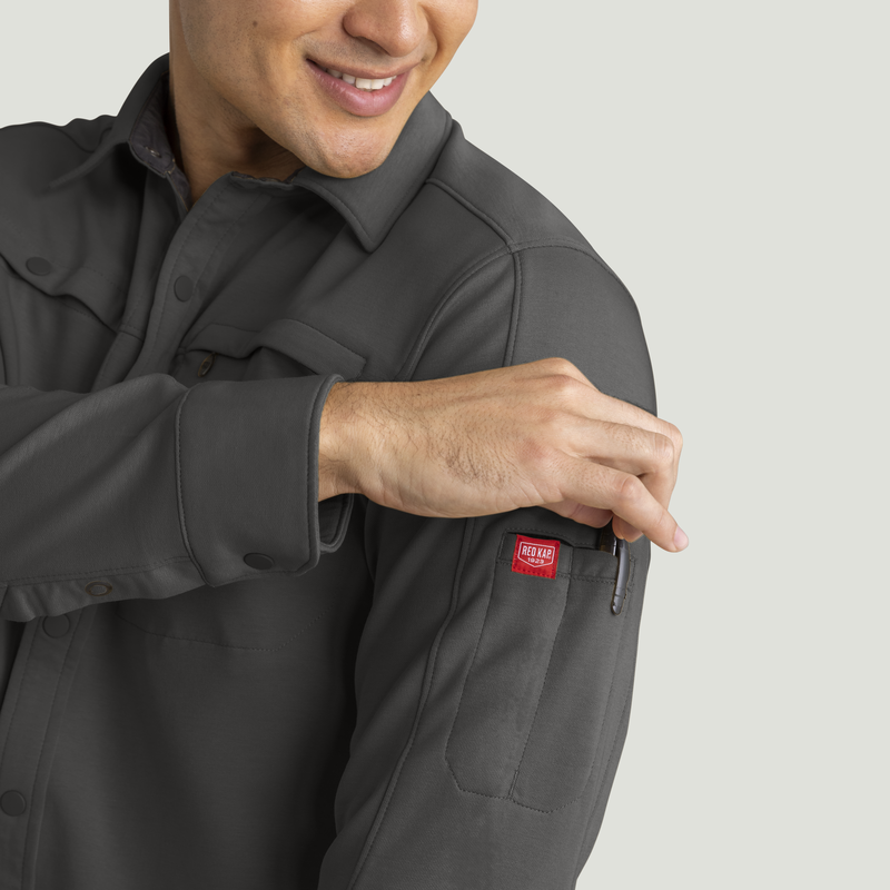 Men's Snap Front Jersey Long Sleeve Work Shirt image number 16