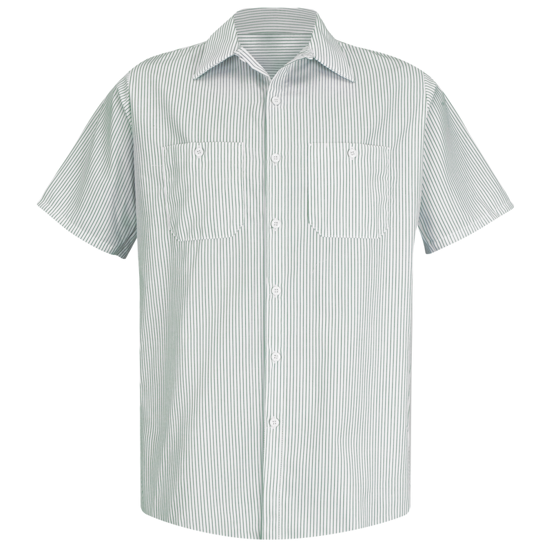 Men's Short Sleeve Striped Work Shirt image number 1
