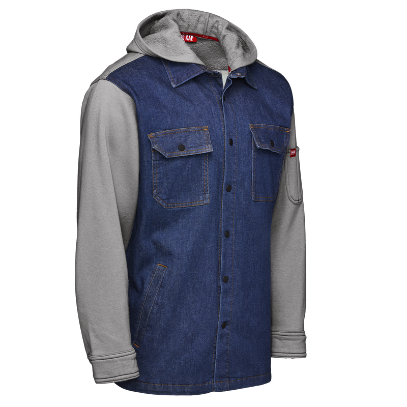 Men&rsquo;s Denim and Fleece Hooded Shirt Jacket image number 8
