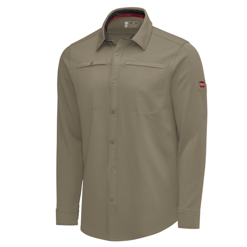 Men's Snap Front Jersey Long Sleeve Work Shirt image number 12